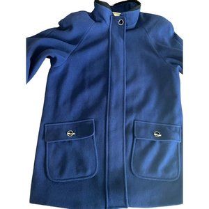Vintage Forecaster Of Boston Blue Wool Trench Coat Womens Size 9/10 Overcoat